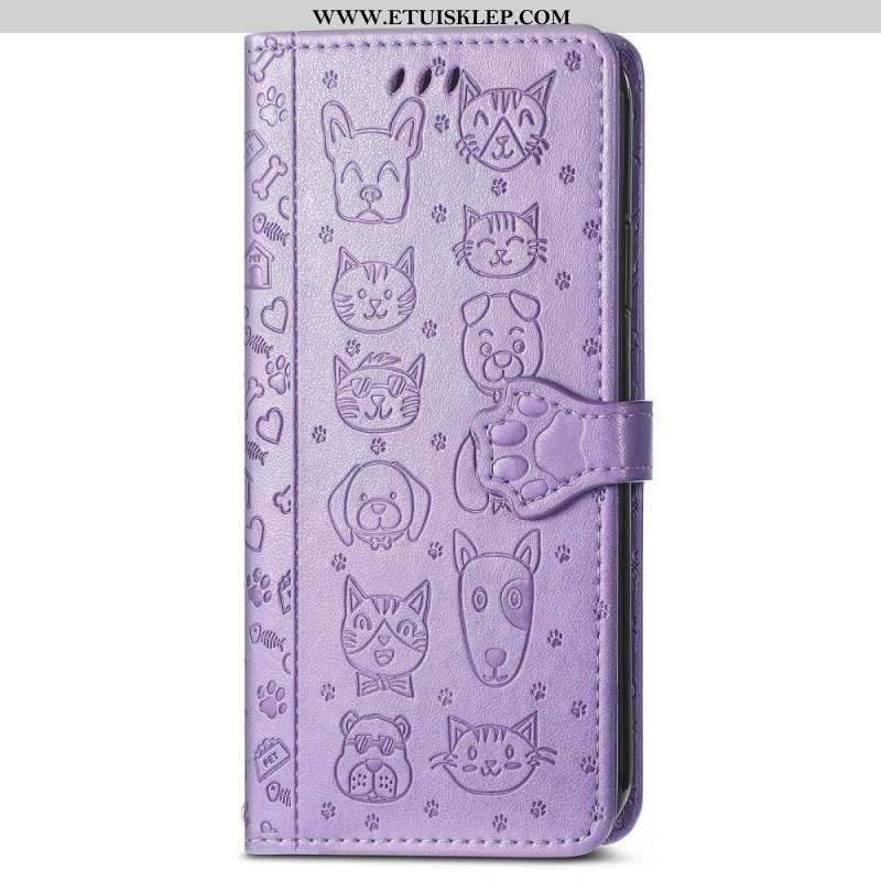 Etui Folio do iPhone 14 Animowane Zwierzęta